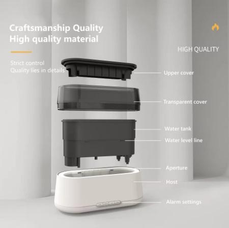 Humidifier with clock LED lights 180ml Running Rainbow Led Lamp with Free Essential Oil