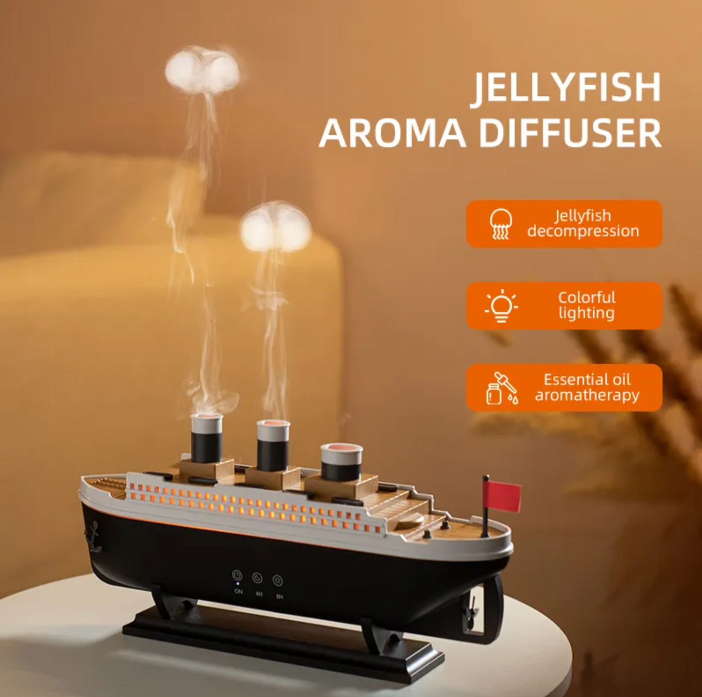 Titanic Ship Humidifier with Free Essential Oil (250ml)